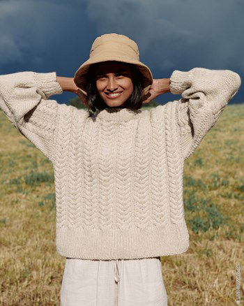 Damestrui met kabelpatroon