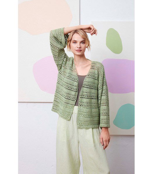 Haakpatroon Recht damesvest Artemis met wijde mouwen