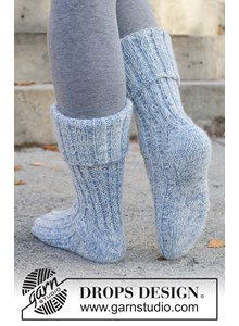 Gebreide sokken met ruitvormige hiel in boordsteek