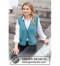 Dames top gemaakt van Drops Snow - Eskimo