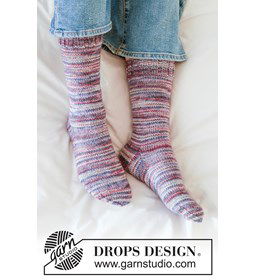 Klassieke wollen sokken breien met DROPS Fiesta gemaakt van DROPS Fiesta