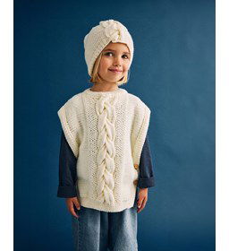 Muts met brede kabel gemaakt van Phildar Phil Partner 3,5