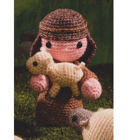 Herder met lammetje gemaakt van Scheepjes Stone Washed