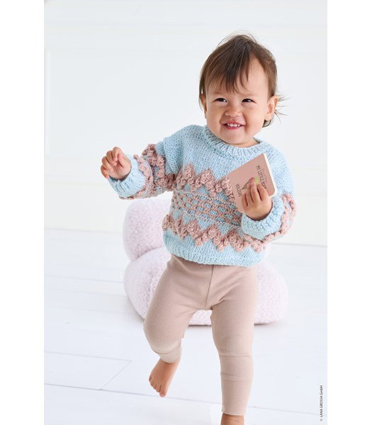 Breipatroon babytrui met noppen zigzagpatroon