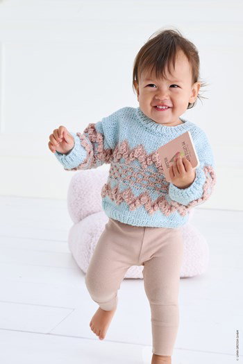 babytrui met noppen zigzagpatroon