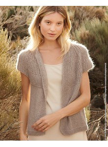 Breipatroon damesvest met ronde pas gemaakt van Lana Grossa Silk Hair