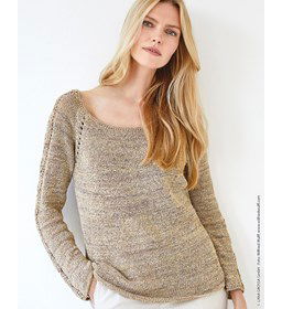 Damestrui met wijde hals gemaakt van Lana Grossa Alessia