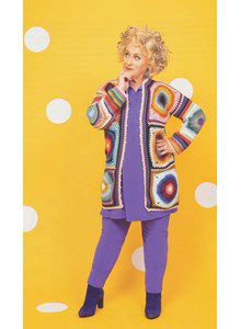 Damesvest met granny squares en cirkels