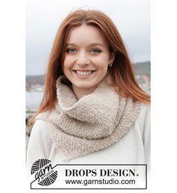 Halswarmer in gerstekorrel gemaakt van DROPS Alpaca Boucle