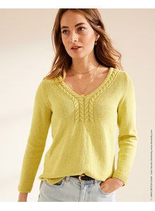 Damestrui met wijde V-hals en raglanmouw