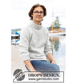 Herentrui met dubbele halsrand gemaakt van Drops Air