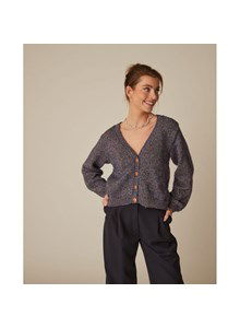 Damesvest mat lage V-hals