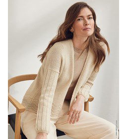 Damesvest met zigzaglijnen gemaakt van Rondbreinaald nr 4,5