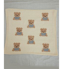 Babydeken met beertje gemaakt van Breinaalden