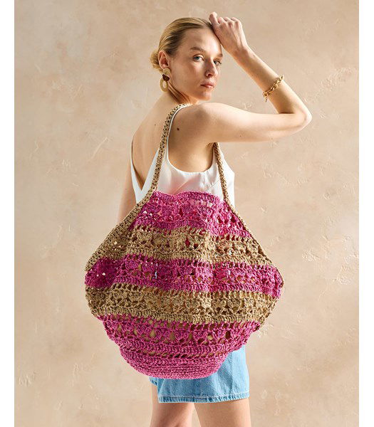 Haakpatroon grote zeshoekige tas