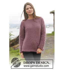 Gebreide trui in ribbelsteek gemaakt van Drops Alpaca