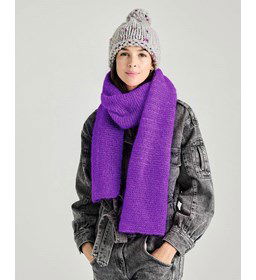 Sjaal in ribbelsteek gemaakt van Phildar Phil Chic