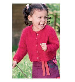 Meisjesvest gemaakt van Lang Yarns Mohair Luxe