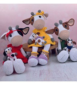 Koeienvriendjes Keet, Kelvin en Kyra gemaakt van Durable Coral