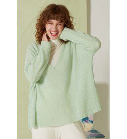 Wijde damestrui met V-hals