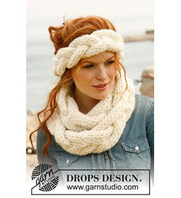 Hoofdband en halswarmer gemaakt van Drops Polaris