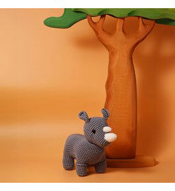 Noah de Neushoorn gemaakt van Durable Coral