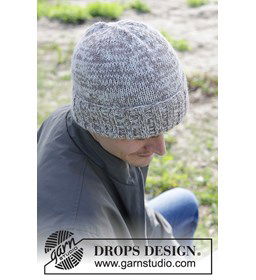 Herenmuts met rand gemaakt van Drops Alpaca