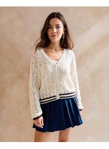 Damesvest in kantpatroon