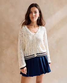 Damesvest in kantpatroon