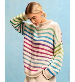 trui met gemeleerde strepen gemaakt van Lana Grossa Cotonella