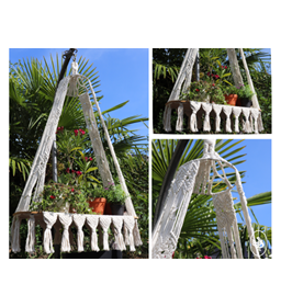 Macrame schommel gemaakt van Haaknaalden