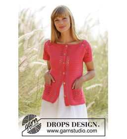 Warm Apricot Cardigan gemaakt van Drops Safran