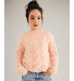 Kindertrui in kantpatroon gemaakt van Phildar Phil Beaugency