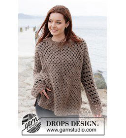 Open gehaakte damestrui gemaakt van DROPS Flora