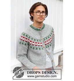 Herenvest met kerstpatroon gemaakt van Drops Karisma