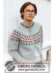 Herenvest met kerstpatroon