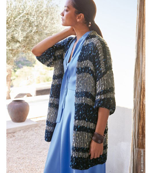 Breipatroon damesvest in patensteek