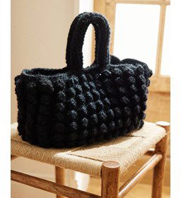 Tas Hilda in popcornsteek gemaakt van Haaknaalden