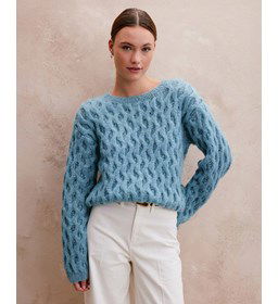 Damestrui met verticaal golvend patroon gemaakt van Breinaalden