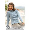 Gebreide DROPS trui met ronde pas en kabels van Karisma. Maat S - XXXL. gemaakt van Boeken Drops