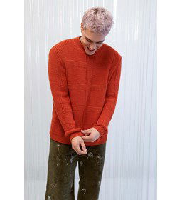 Herentrui in groot blokpatroon gemaakt van Lang Yarns Merino 120 en 120 Color