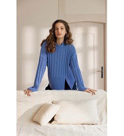 Damestrui met split in voorpand gemaakt van Lang Yarns Cashmere Premium