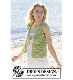 Damesvest zonder mouwen gemaakt van Drops Cotton Merino