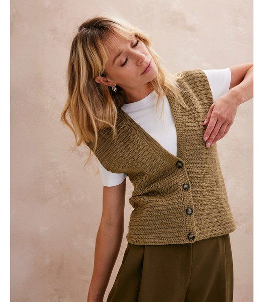 Haakpatroon Damesgilet met knoopsluiting