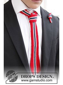 Gebreide stropdas en strik in nationale kleuren van Safran