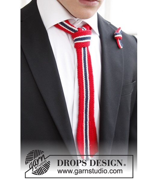 Breipatroon Gebreide stropdas en strik in nationale kleuren van Safran