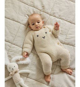 Kruippakje met neus en oogjes gemaakt van Phildar Phil Coton 3