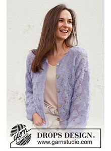 Damesvest Lila mist met kantpatroon