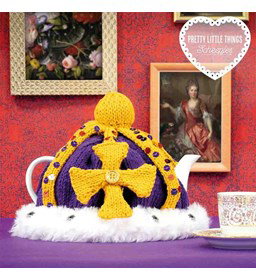 Theemuts Knitted Crown gemaakt van pailletten