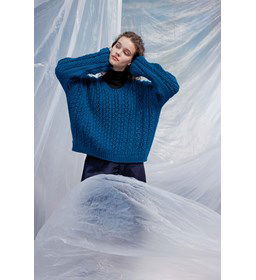 Damstrui in ajourpatroon gemaakt van Lang Yarns Carpe Diem